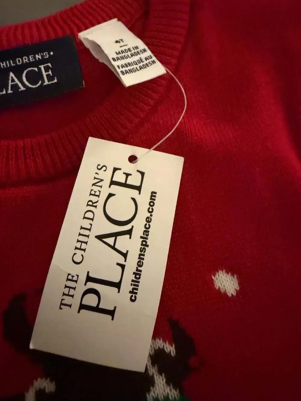 The Children's Place Reindeer Sweater Size 4T Red Christmas